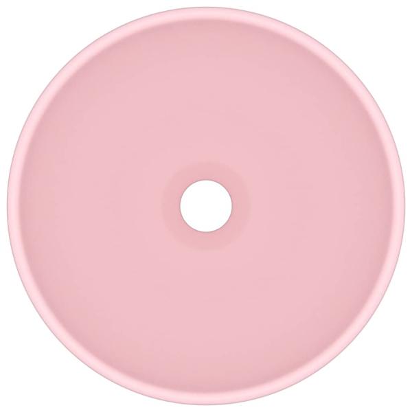 Luxus-Waschbecken Rund Matt Rosa 32,5x14 cm Keramik