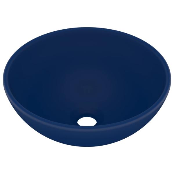 Luxus-Waschbecken Rund Matt Dunkelblau 32,5x14 cm Keramik