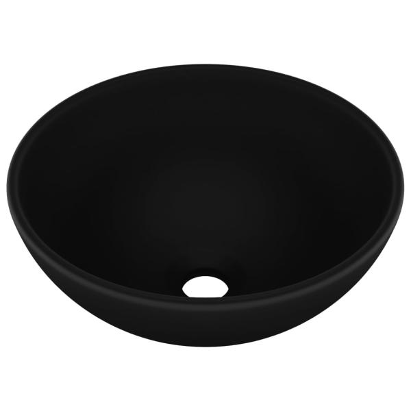 Luxus-Waschbecken Rund Matt Schwarz 32,5x14 cm Keramik