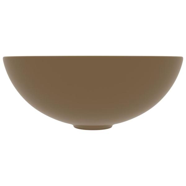 Waschbecken Keramik Mattcreme Rund 
