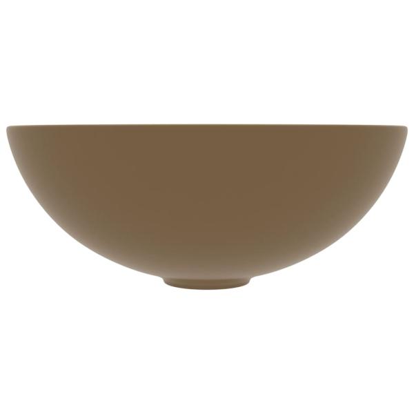 Waschbecken Keramik Mattcreme Rund 