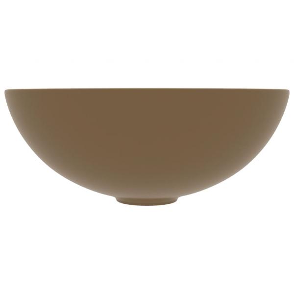 Waschbecken Keramik Mattcreme Rund 