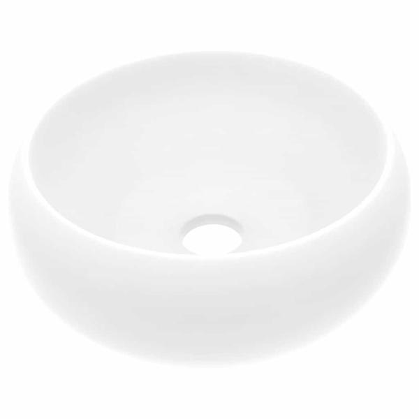 Luxuriöses Waschbecken Rund Matt Weiß 40x15 cm Keramik