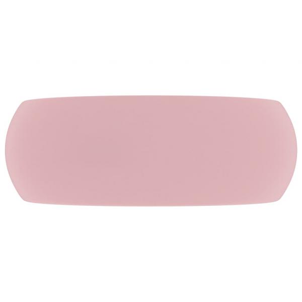 Luxuriöses Waschbecken Rund Matt Rosa 40x15 cm Keramik