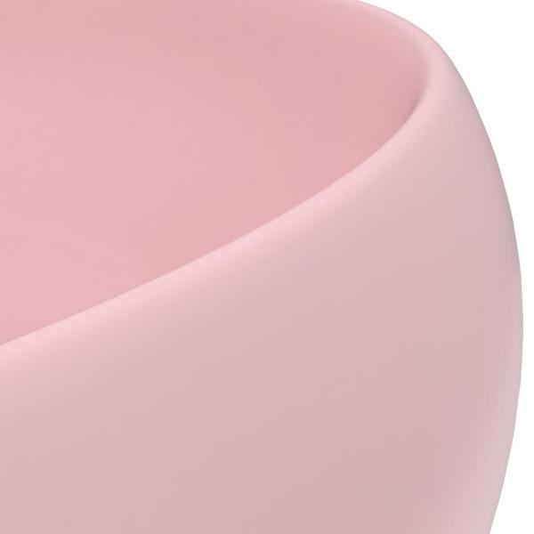 Luxuriöses Waschbecken Rund Matt Rosa 40x15 cm Keramik