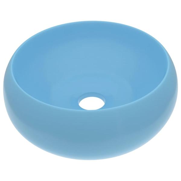 Luxuriöses Waschbecken Rund Matt Hellblau 40x15 cm Keramik