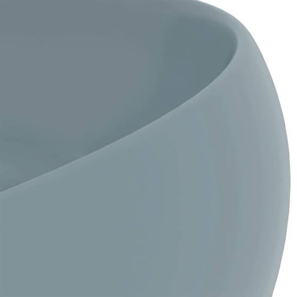Luxuriöses Waschbecken Rund Matt Hellblau 40x15 cm Keramik