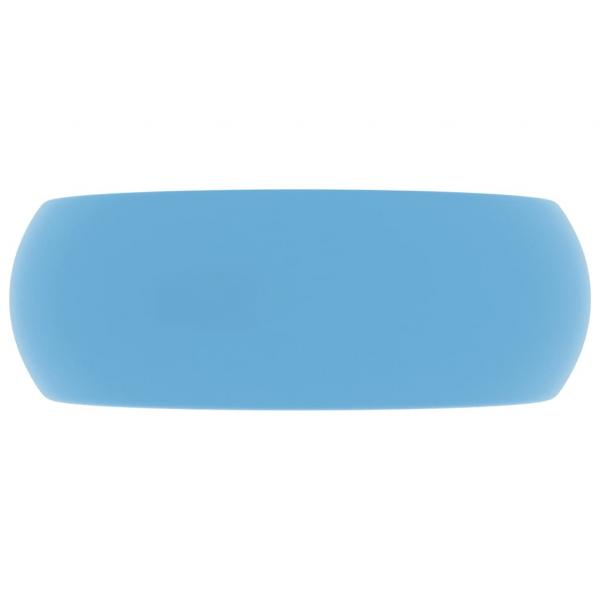 Luxuriöses Waschbecken Rund Matt Hellblau 40x15 cm Keramik