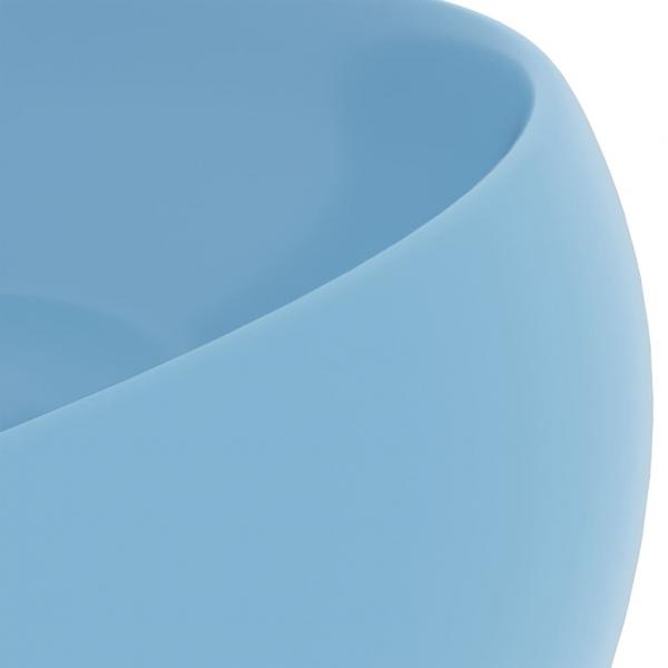 Luxuriöses Waschbecken Rund Matt Hellblau 40x15 cm Keramik