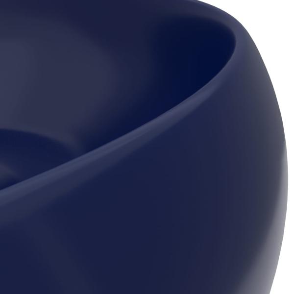 Luxuriöses Waschbecken Rund Matt Dunkelblau 40x15 cm Keramik