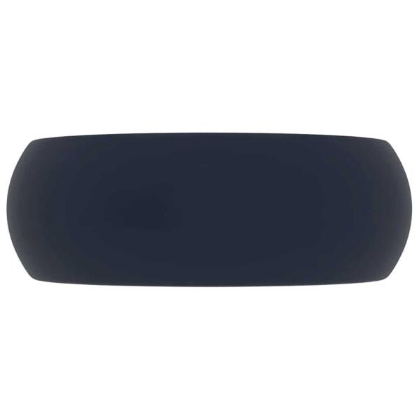 Luxuriöses Waschbecken Rund Matt Dunkelblau 40x15 cm Keramik