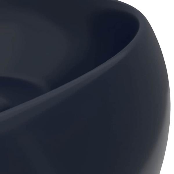 Luxuriöses Waschbecken Rund Matt Dunkelblau 40x15 cm Keramik