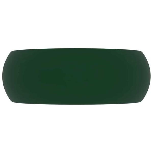 Luxuriöses Waschbecken Rund Matt Dunkelgrün 40x15 cm Keramik