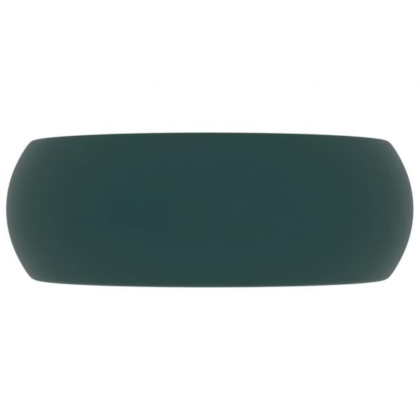 Luxuriöses Waschbecken Rund Matt Dunkelgrün 40x15 cm Keramik