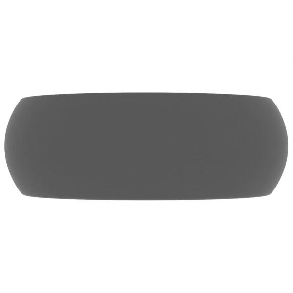 Luxuriöses Waschbecken Rund Matt Dunkelgrau 40x15 cm Keramik