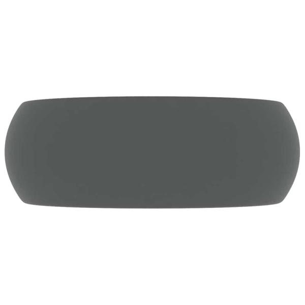 Luxuriöses Waschbecken Rund Matt Dunkelgrau 40x15 cm Keramik