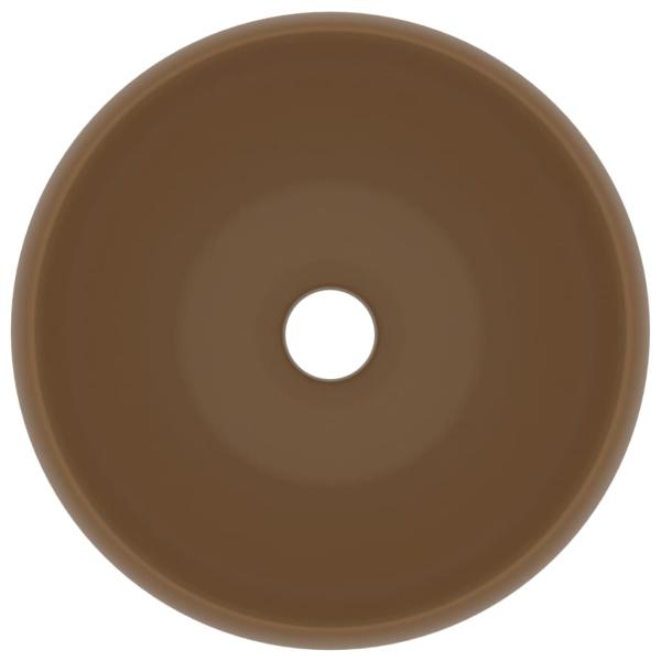 Luxuriöses Waschbecken Rund Matt Creme 40x15 cm Keramik