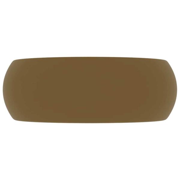 Luxuriöses Waschbecken Rund Matt Creme 40x15 cm Keramik