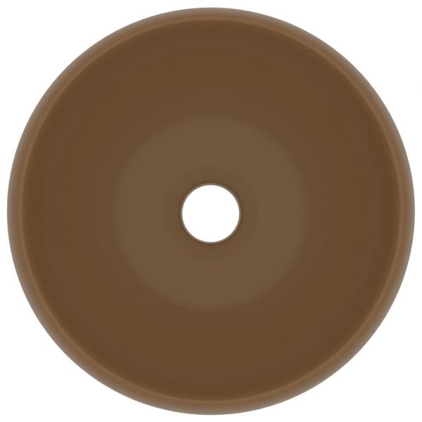 Luxuriöses Waschbecken Rund Matt Creme 40x15 cm Keramik