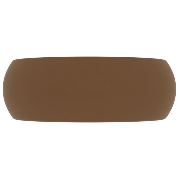 Luxuriöses Waschbecken Rund Matt Creme 40x15 cm Keramik