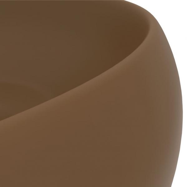 Luxuriöses Waschbecken Rund Matt Creme 40x15 cm Keramik