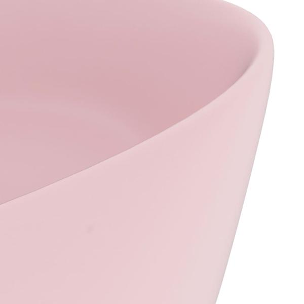 Luxuriöses Waschbecken Rund Matt Rosa 40x15 cm Keramik