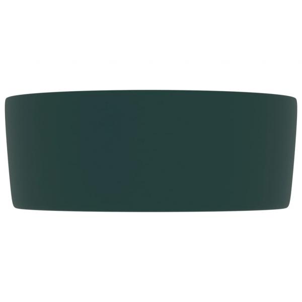 Luxuriöses Waschbecken Rund Matt Dunkelgrün 40x15 cm Keramik