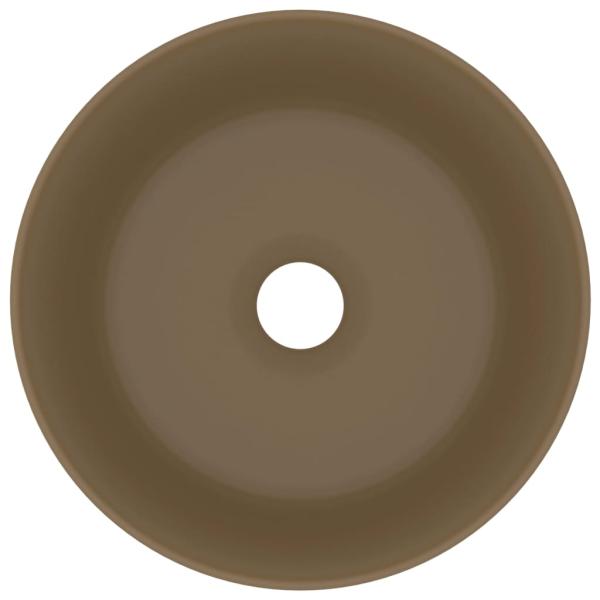 Luxuriöses Waschbecken Rund Matt Creme 40x15 cm Keramik