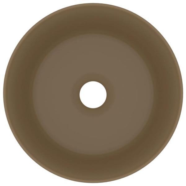 Luxuriöses Waschbecken Rund Matt Creme 40x15 cm Keramik