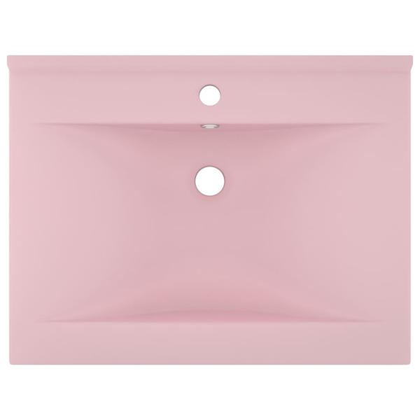 Luxus-Waschbecken mit Hahnloch Matt-Rosa 60x46 cm Keramik 