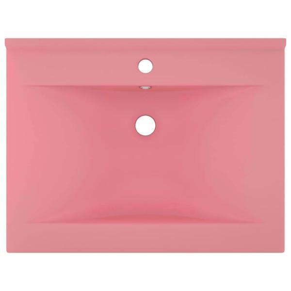 Luxus-Waschbecken mit Hahnloch Matt-Rosa 60x46 cm Keramik 