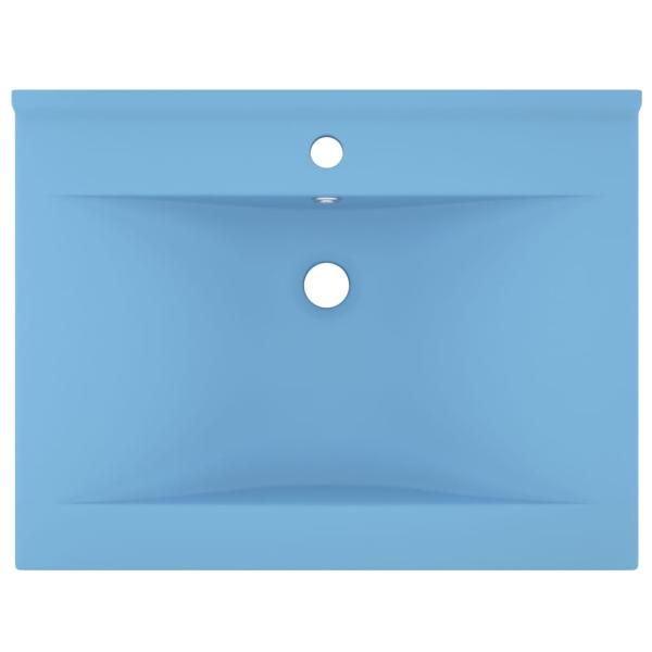 Luxus-Waschbecken mit Hahnloch Matt-Hellblau 60x46 cm Keramik 