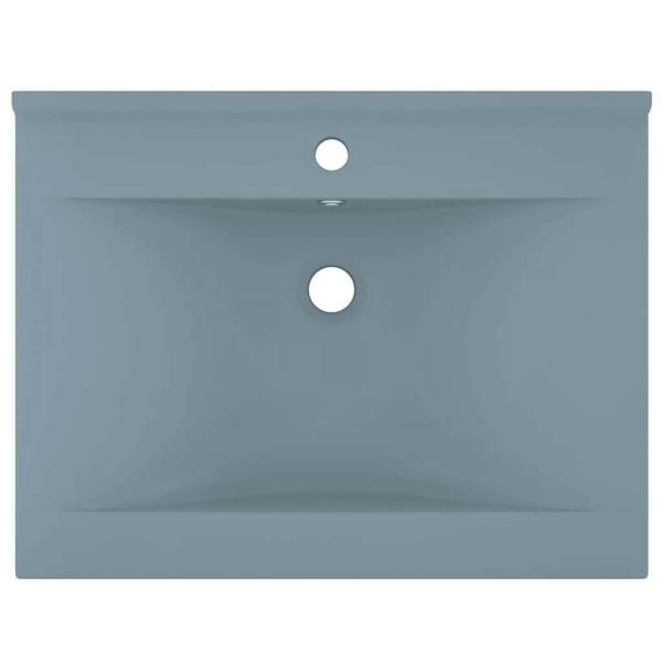 Luxus-Waschbecken mit Hahnloch Matt-Hellblau 60x46 cm Keramik 