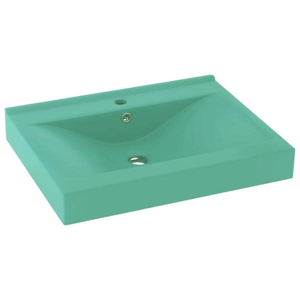 Luxus-Waschbecken mit Hahnloch Matt-Hellgrün 60x46 cm Keramik