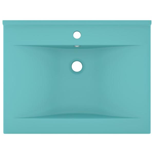 Luxus-Waschbecken mit Hahnloch Matt-Hellgrün 60x46 cm Keramik
