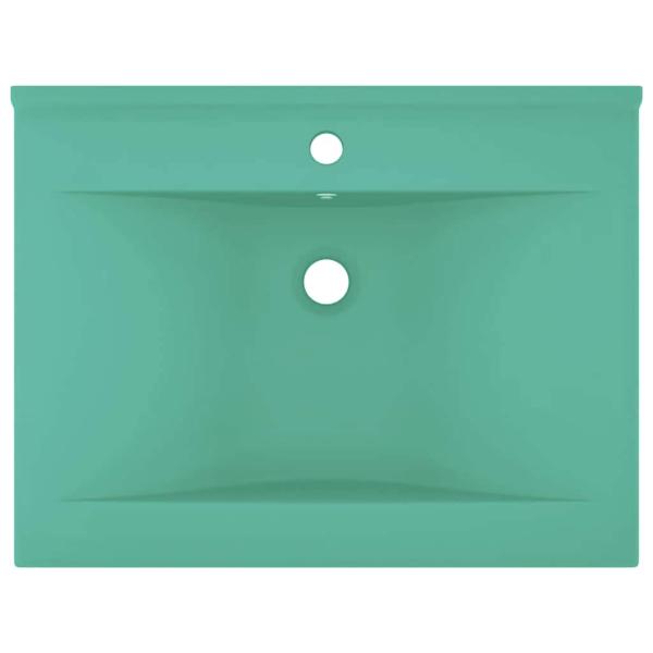 Luxus-Waschbecken mit Hahnloch Matt-Hellgrün 60x46 cm Keramik