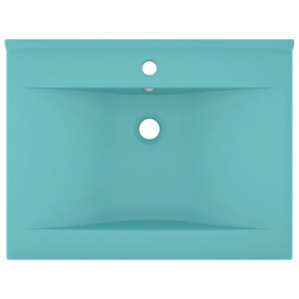 Luxus-Waschbecken mit Hahnloch Matt-Hellgrün 60x46 cm Keramik