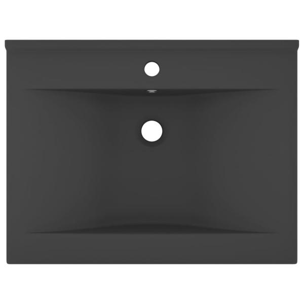 Luxus-Waschbecken mit Hahnloch Matt-Dunkelgrau 60x46 cm Keramik