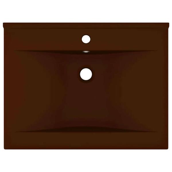 Luxus-Waschbecken mit Hahnloch Matt-Dunkelbraun 60x46cm Keramik