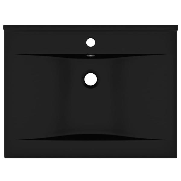 Luxus-Waschbecken mit Hahnloch Matt-Schwarz 60x46 cm Keramik