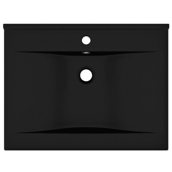 Luxus-Waschbecken mit Hahnloch Matt-Schwarz 60x46 cm Keramik