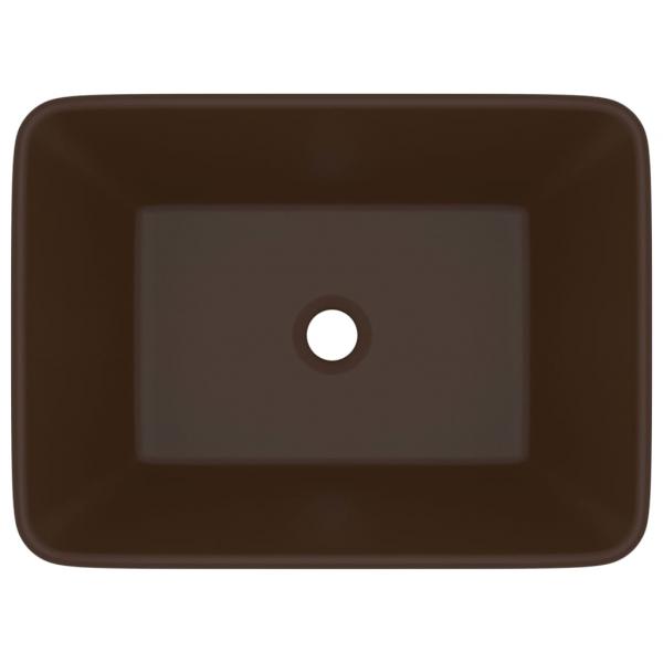 Luxus-Waschbecken Matt Dunkelbraun 41x30x12 cm Keramik