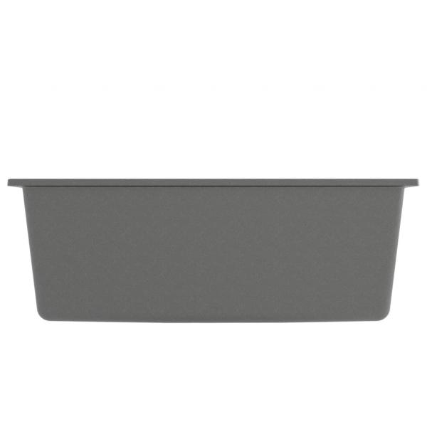 Küchenspüle mit Überlauf Grau Granit