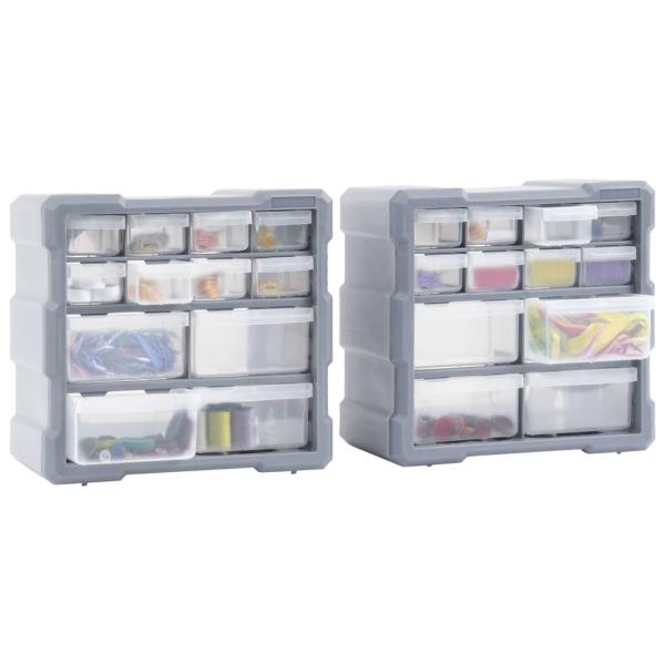 Multi-Schubladen-Organizer 2 Stk. 12 Schubladen 26,5x16x26 cm