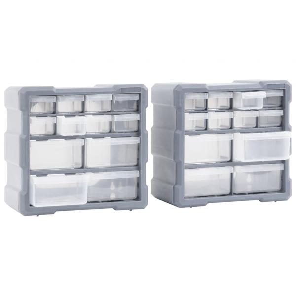 Multi-Schubladen-Organizer 2 Stk. 12 Schubladen 26,5x16x26 cm