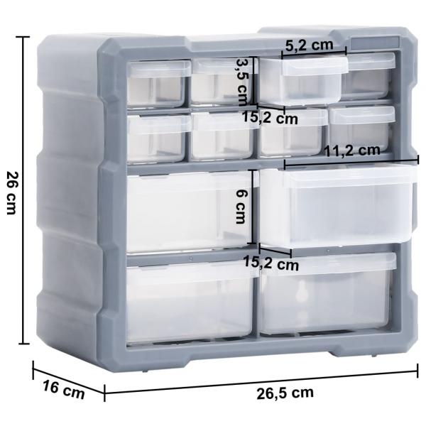 Multi-Schubladen-Organizer 2 Stk. 12 Schubladen 26,5x16x26 cm