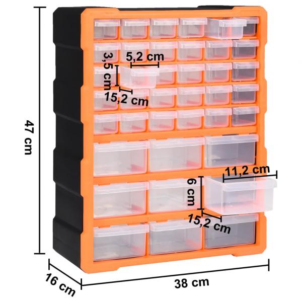 Multi-Schubladen-Organizer mit 39 Schubladen 38x16x47 cm