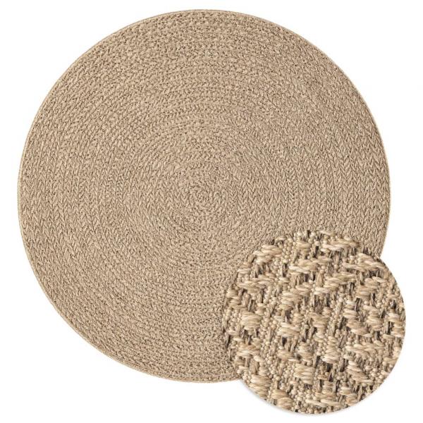 ARDEBO.de - Teppich 120 cm Jute-Optik Innen und Außen