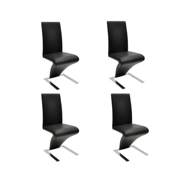 Esszimmerstühle 4 Stk. Schwarz Kunstleder 