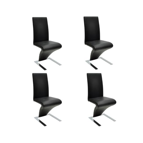 Esszimmerstühle 4 Stk. Schwarz Kunstleder 